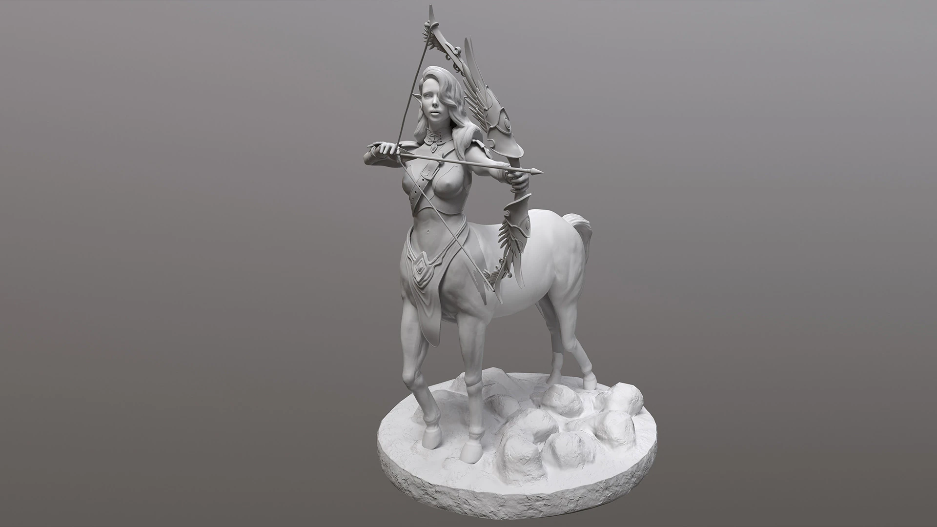 Elf centaur girl 3D Model .c4d .max .obj .3ds .fbx .stl .blend 