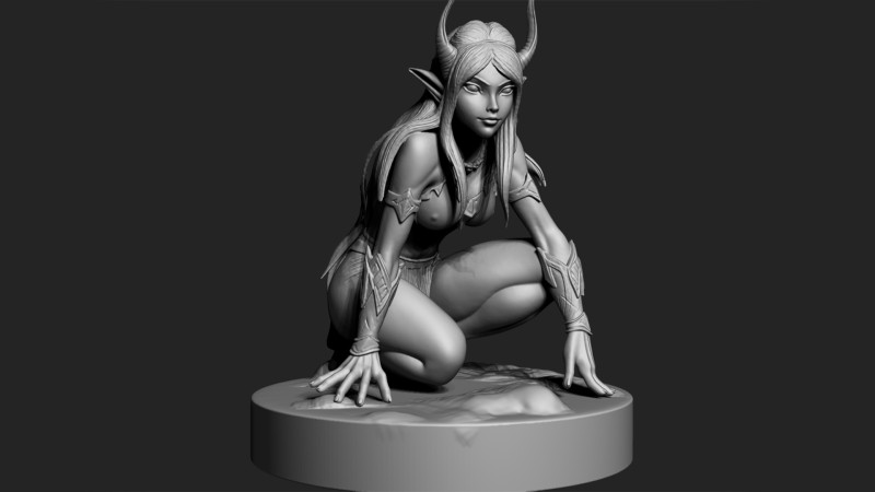 Night elf girl Modello 3D .c4d .max .obj .3ds .fbx .stl .blend