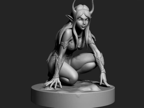 Ragazza dell'Elfo della Notte Modello 3D