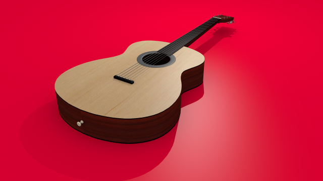 acoustic guitar 3Dモデル .c4d .max .obj .3ds .fbx .stl .blend 