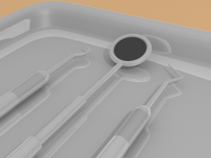 dentist picks mirror and tray Modello 3D