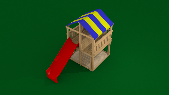 tree house with slide and sandbox Modèle 3D .c4d .max .obj .3ds .fbx .stl .blend 