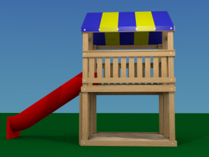 tree house with slide and sandbox Modèle 3D