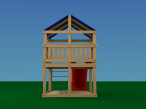 tree house with slide and sandbox Modèle 3D