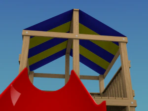 tree house with slide and sandbox 3D Model