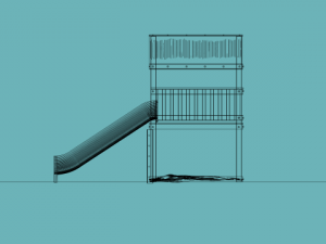 tree house with slide and sandbox Modèle 3D