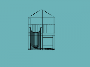 tree house with slide and sandbox Modèle 3D