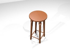 wooden barstool 3D Model
