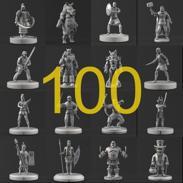 100 myth and ancient people sculpture collection 3 Model 3D .c4d .max .obj .3ds .fbx .stl .blend 