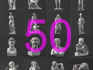 Коллекция из 50 скульптур 3D Модель