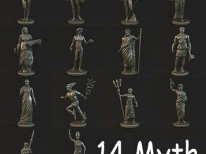 14 myth sculpture collection 3D Model