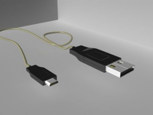 usb connector with mobile Modèle 3D