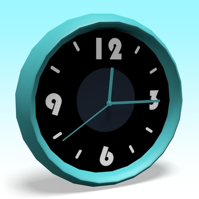 wall clock 3Dモデル .c4d .max .obj .3ds .fbx .stl .blend 