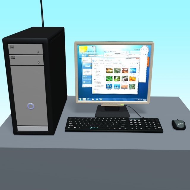 computer 3D Model .c4d .max .obj .3ds .fbx .stl .blend 