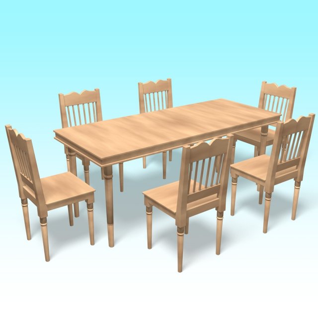 Dinner table Modelo 3D .c4d .max .obj .3ds .fbx .stl .blend