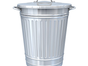galvanized steel garbage can 3D Модель