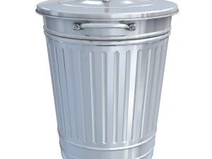 galvanized steel garbage can 3D Model