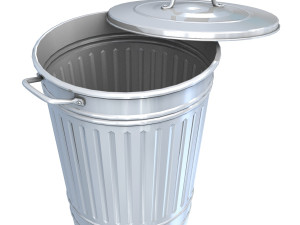 galvanized steel garbage can 3D Model