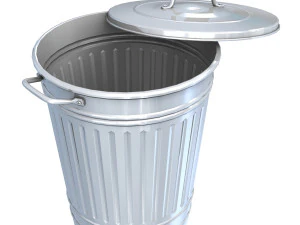 galvanized steel garbage can 3D Model