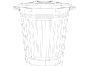 galvanized steel garbage can 3D Model