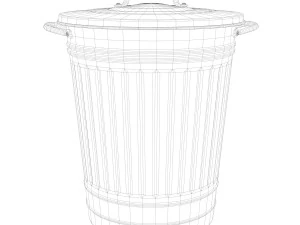 galvanized steel garbage can 3D Model