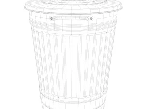 galvanized steel garbage can 3D Model