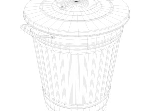 galvanized steel garbage can 3D Model
