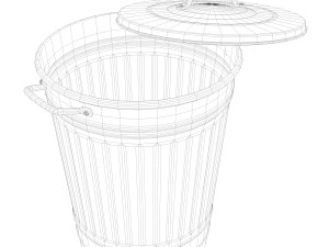 galvanized steel garbage can 3D Model