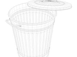 galvanized steel garbage can 3D Model