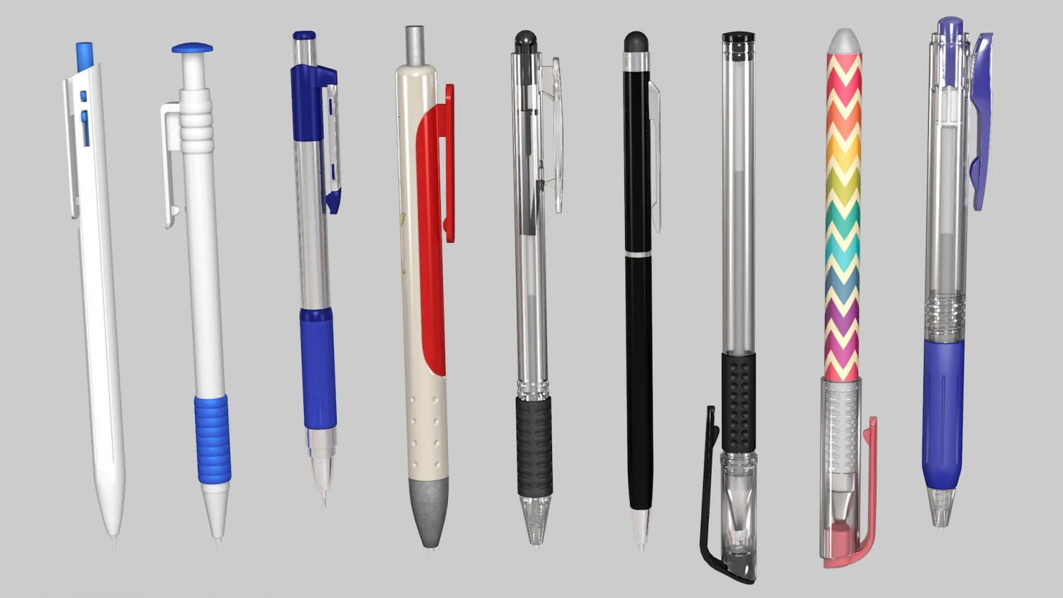 Pennenverzameling 1 3D Model .c4d .max .obj .3ds .fbx .stl .blend 