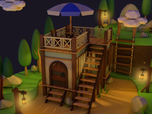 Low Poly House 1 3D Modell