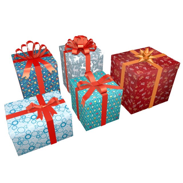 gifts 3D 模型 .c4d .max .obj .3ds .fbx .stl .blend 