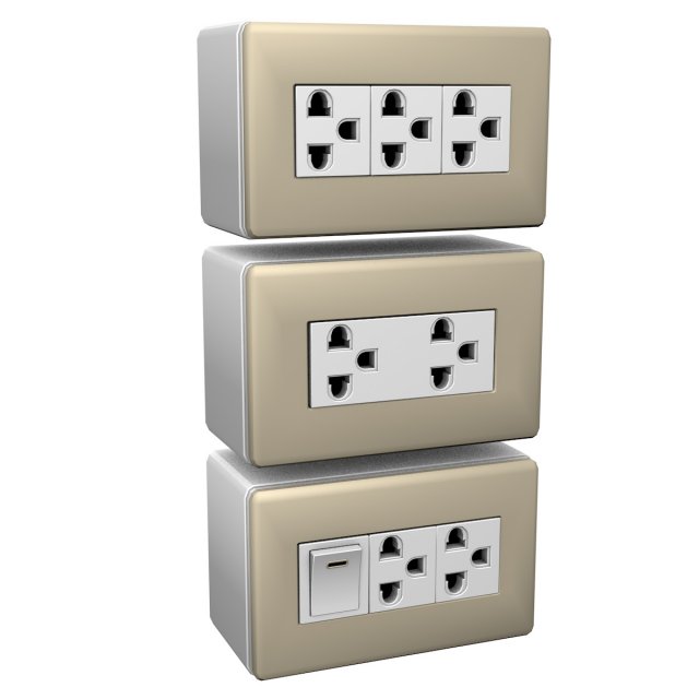 electrical sockets 3D Model .c4d .max .obj .3ds .fbx .stl .blend 