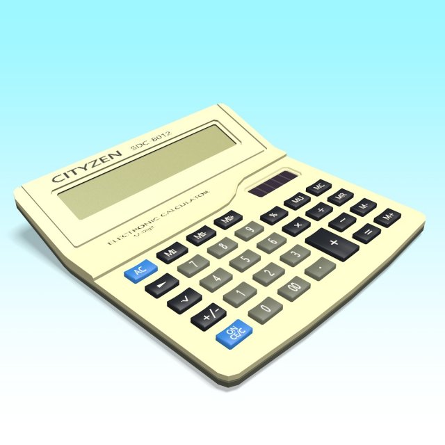 calculator 3D Model .c4d .max .obj .3ds .fbx .stl .blend 