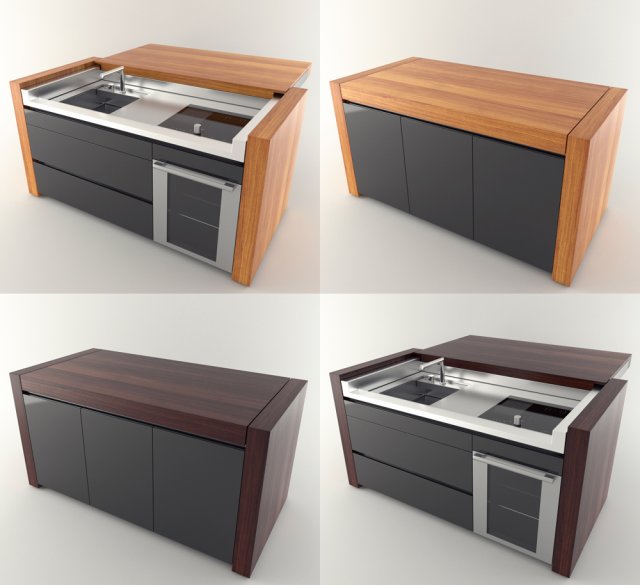 systema essential kitchen transformer table 3D Model .c4d .max .obj .3ds .fbx .stl .blend 