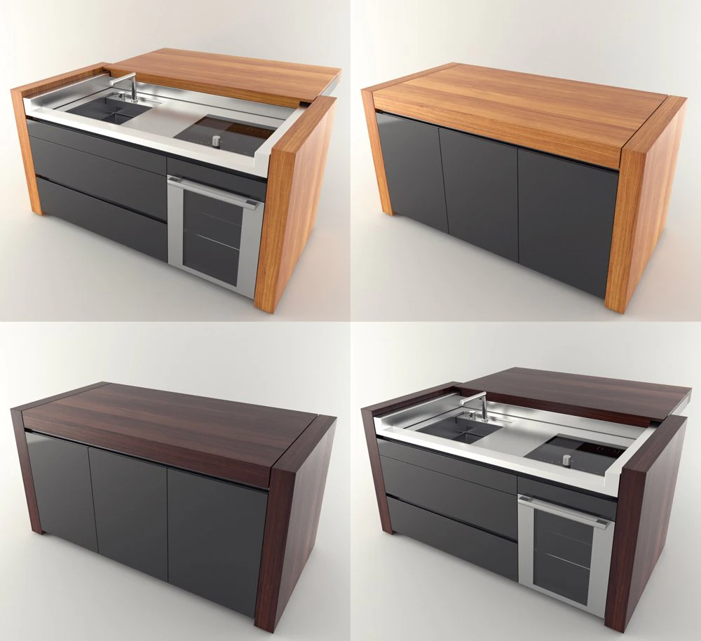 mesa transformadora de cozinha essencial systema Modelo 3D .c4d .max .obj .3ds .fbx .stl .blend