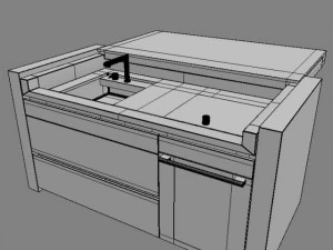 mesa transformadora de cozinha essencial systema Modelo 3D