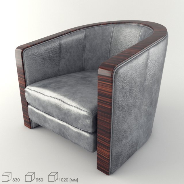 ulivi dorothy ebony armchair Modelo 3D .c4d .max .obj .3ds .fbx .stl .blend 