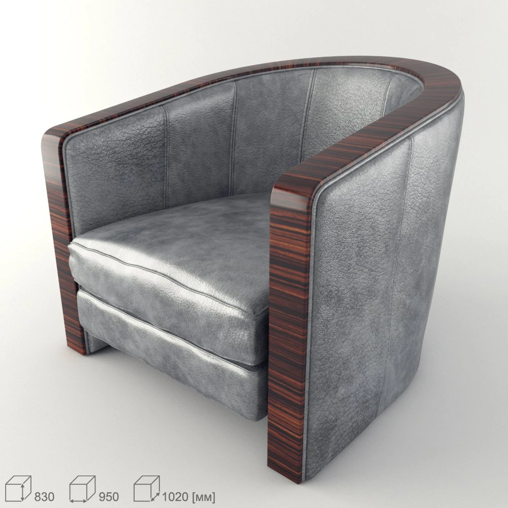 ulivi dorothy ebony armchair 3D Model .c4d .max .obj .3ds .fbx .stl .blend 