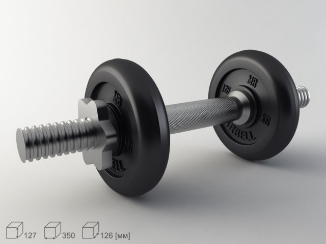 dumbbell Model 3D .c4d .max .obj .3ds .fbx .stl .blend 