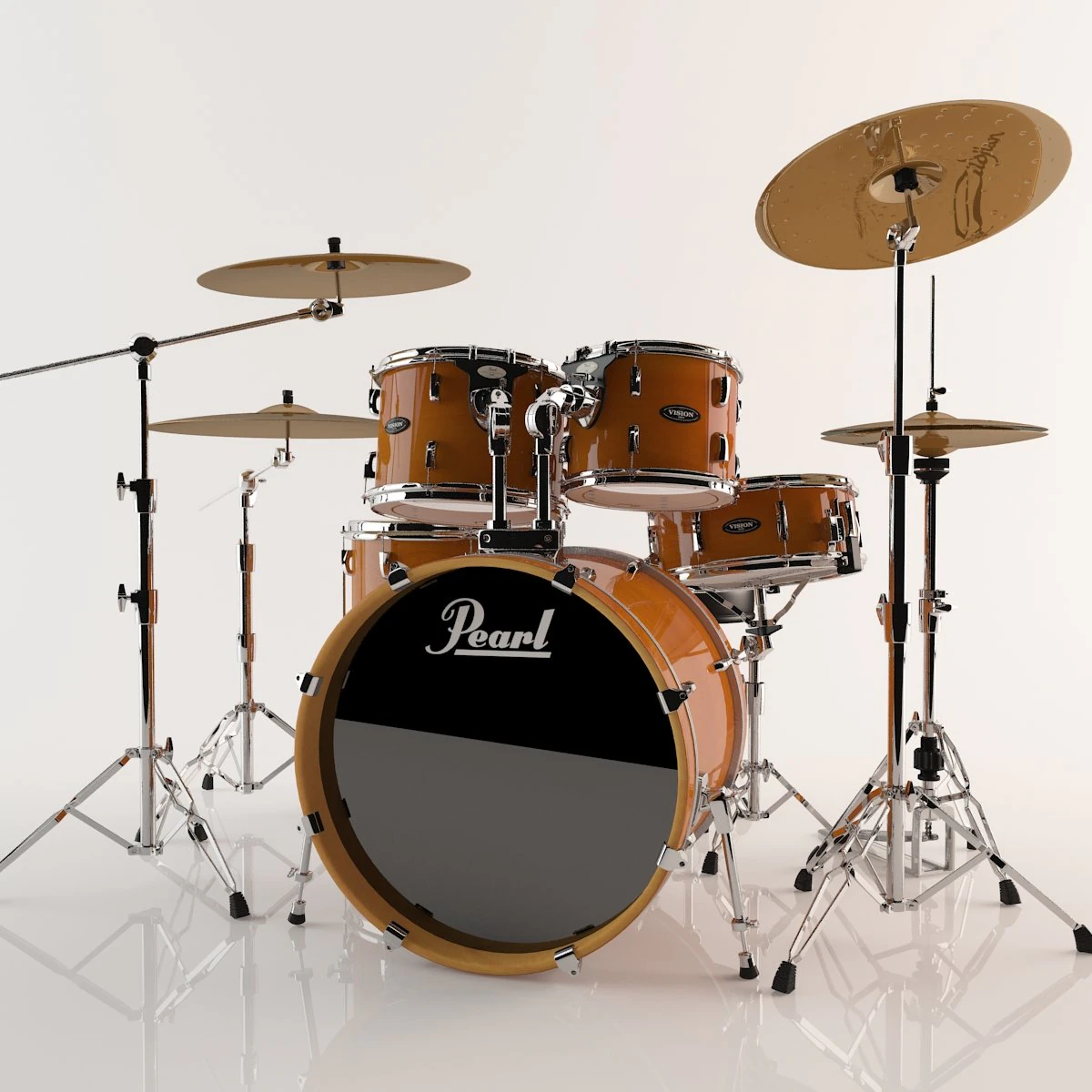 pearl drum vision brich 3D Model .c4d .max .obj .3ds .fbx .stl .blend 
