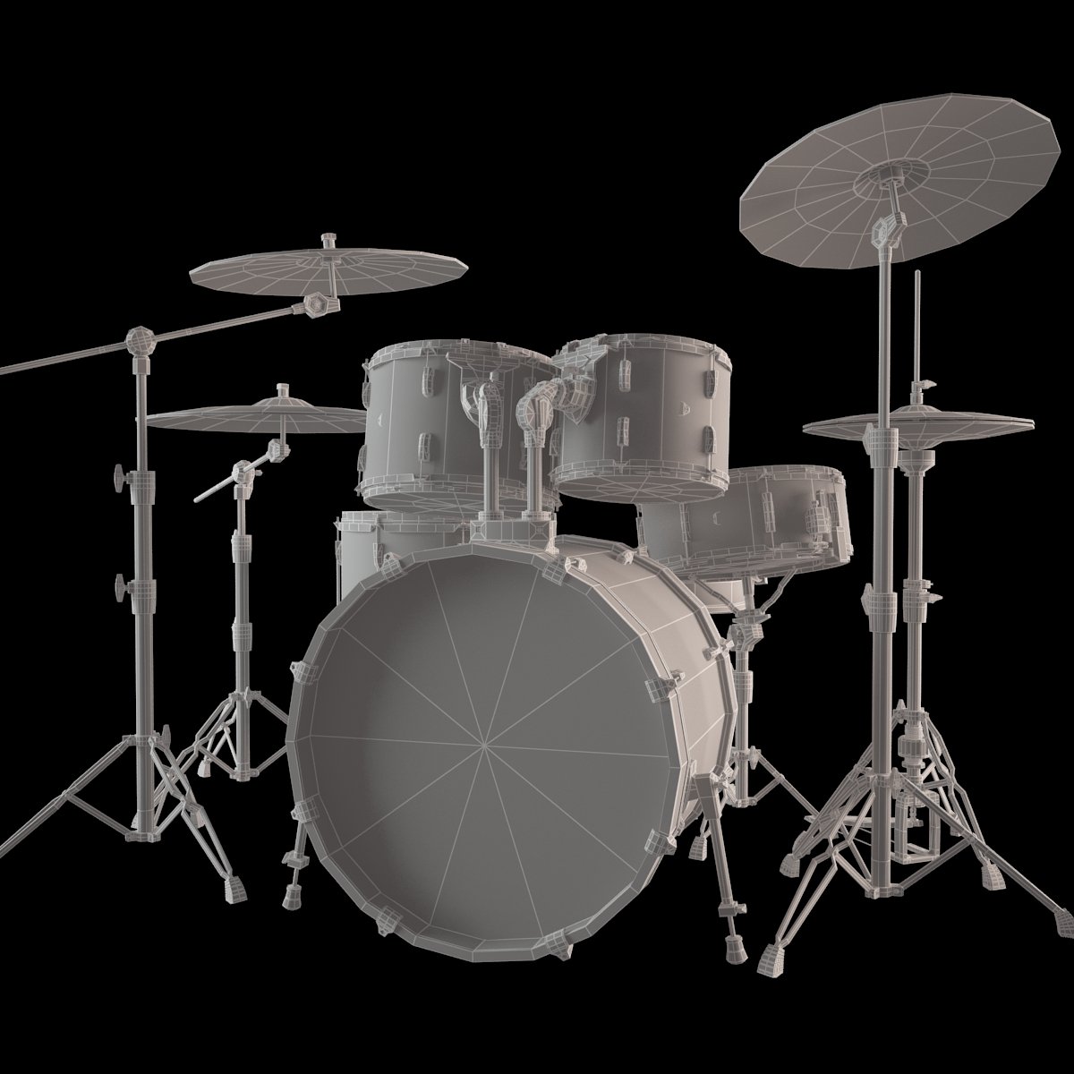 Pearl Brass Snare Drum, 3D CAD Model Library