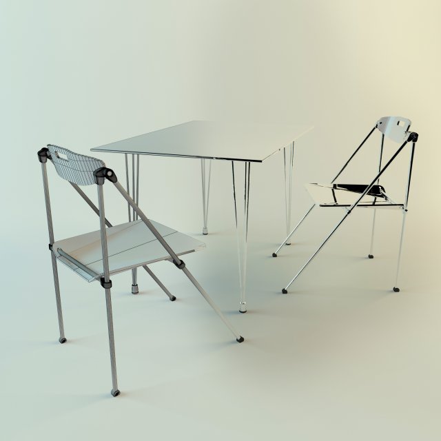 chair and table 3D Модель .c4d .max .obj .3ds .fbx .stl .blend 