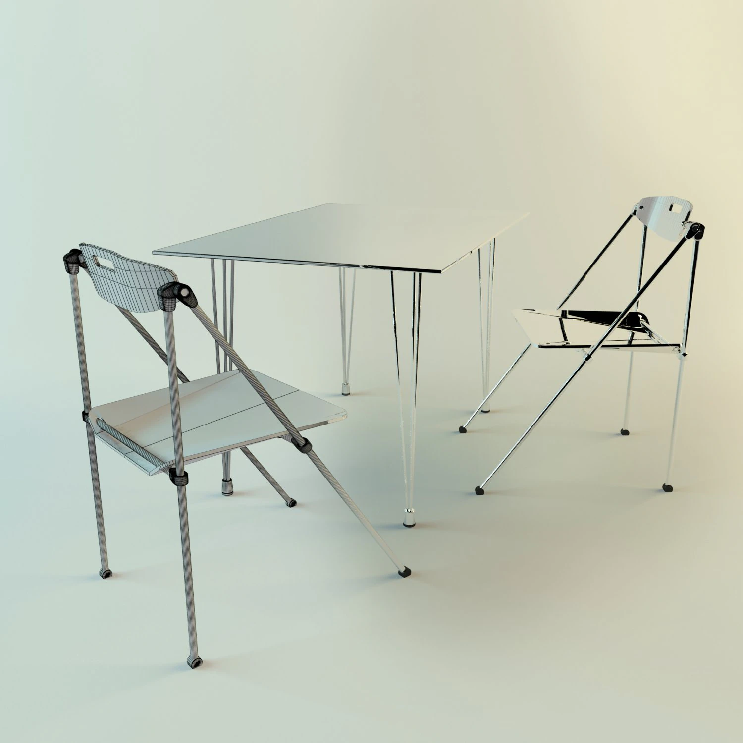 chair and table 3D Model .c4d .max .obj .3ds .fbx .stl .blend 
