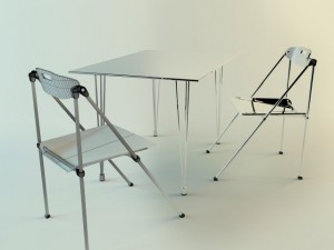 chair and table Model 3D