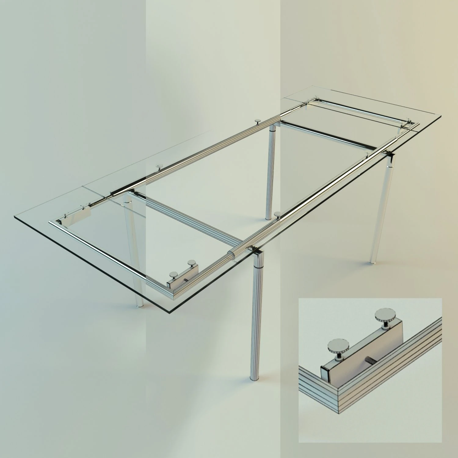 glass table 3D Model .c4d .max .obj .3ds .fbx .stl .blend 