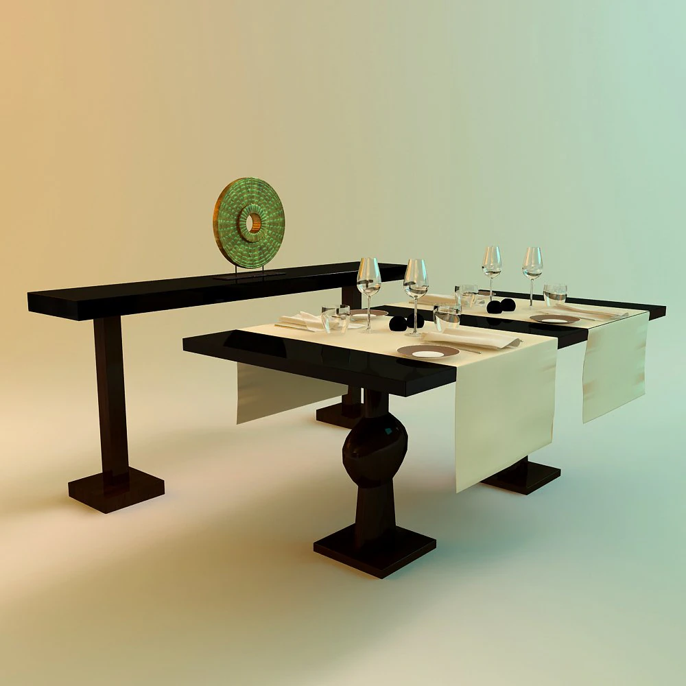 wood table 3D Model .c4d .max .obj .3ds .fbx .stl .blend 
