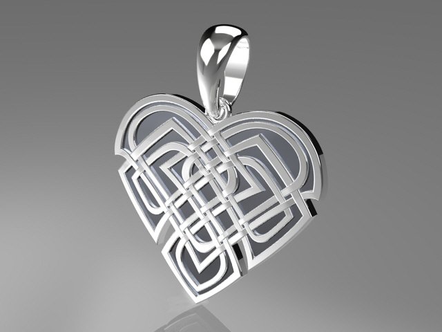 heart pendant celtic knots mdf1029 3D Model .c4d .max .obj .3ds .fbx .stl .blend 