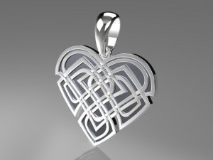heart pendant celtic knots mdf1029 3D Model