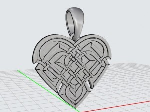heart pendant celtic knots mdf1029 3D Model